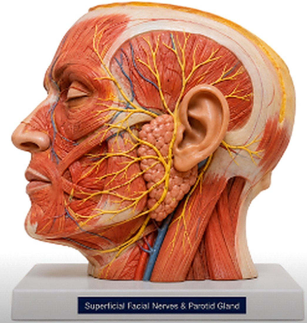 Superficial Facial Nerves and Parotid Gland model